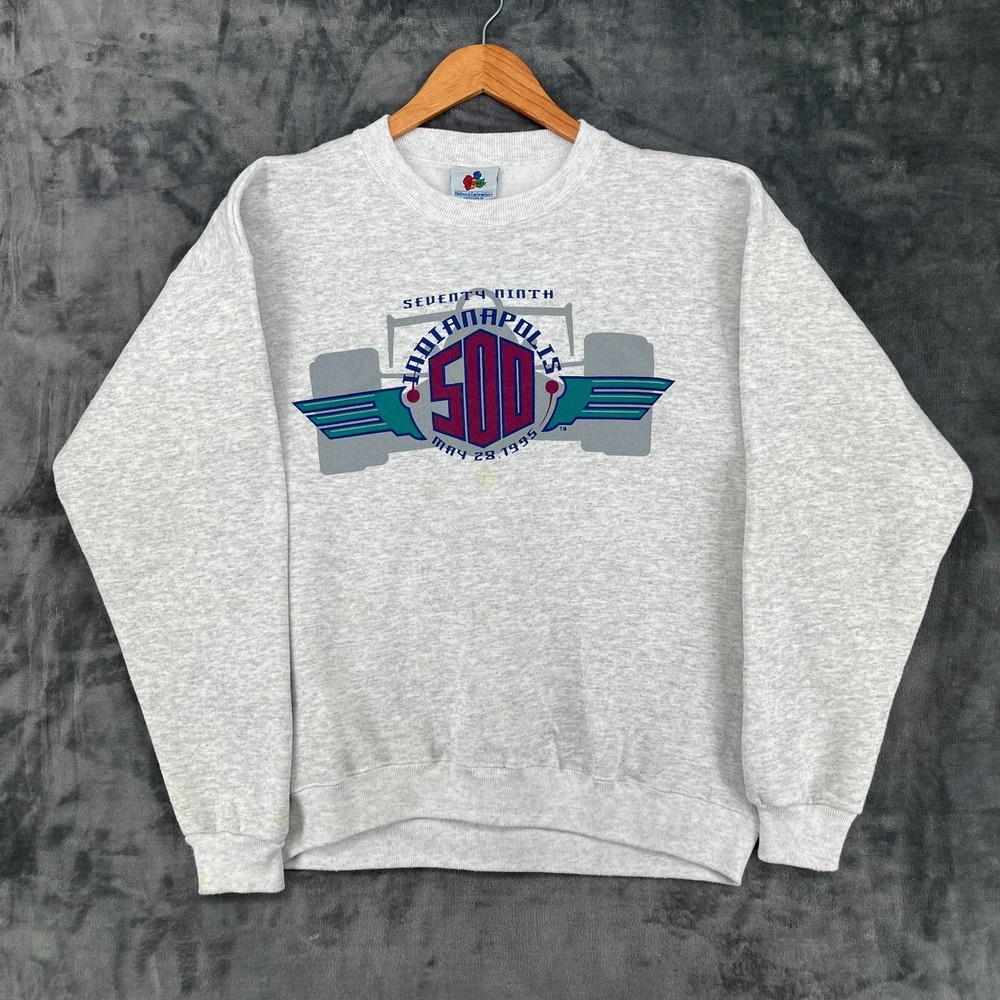 Vtg 1995 Indianapolis 500 Sweatshirt Men's Large Indy Car Racing Crewneck Flaws